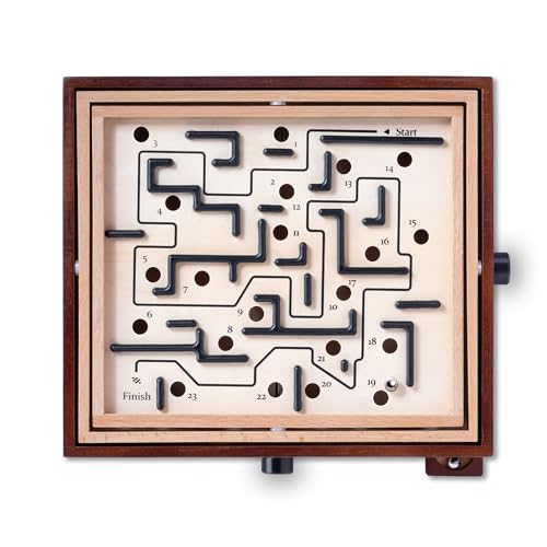 Lingle Holz-Labyrinthspiel, 33,5 cm, Premium-Labyrinth-Balance-Spiel, stabile Labyrinthbox, klassisches Brett, Hand-Augen-Koordinations-Herausforderung von Lingle