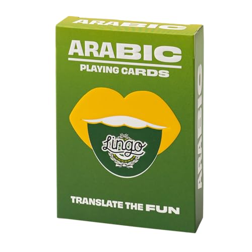 Arabische Lingo Spielkarten | Reise-Lernkarten | Arabisches Vokabular auf lustige und einfache Weise lernen | 52 wichtige Übersetzungen von Lingo