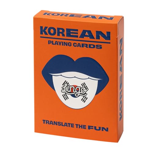 Koreanische Lingo Spielkarten | Reise-Lernkarten | Lernen Sie koreanischen Wortschatz auf lustige und einfache Weise | 52 wichtige Übersetzungen von Lingo