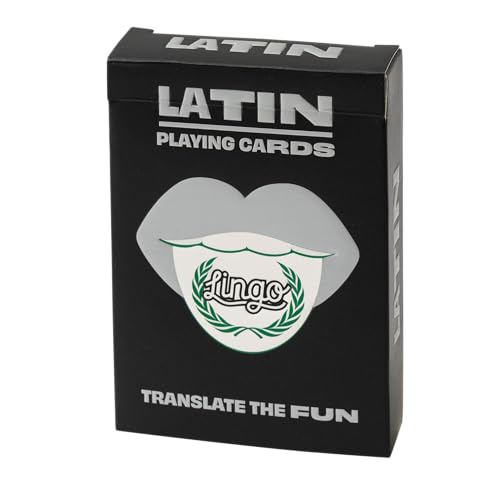 Lateinische Lingo Spielkarten | Reise-Lernkarten | Lernen Sie lateinische Vokabeln auf lustige und einfache Weise | 52 wichtige Übersetzungen von Lingo