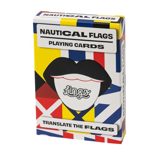 Nautische Flaggen Lingo Spielkarten | Reise-Lernkarten | Lernen Sie nautische Flaggen Marintime Vokabeln auf lustige und einfache Weise | 52 wichtige Übersetzungen von Lingo