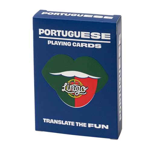 Portugiesische Lingo Spielkarten | Reise-Lernkarten | Lernen Sie portugiesisches Vokabular auf lustige und einfache Weise | 52 wichtige Übersetzungen von Lingo