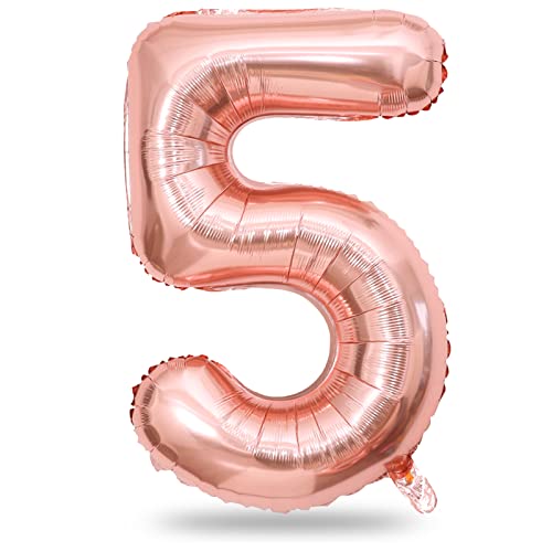 101cm Roségold Luftballon Zahl 5, 40" Groß Helium Folienballon Zahlen 5, XXL Zahlenballon 5. Geburtstag für Mädchen, Nummer 5 Ballon zum Frau 25. 50. Geburtstagsdeko Jubiläum Verlobung Party Deko 101cm Roségold Luftballon Zahl 5, 40" Groß Helium Folienballon Zahlen 5, XXL Zahlenballon 5. Geburtstag für Mädchen, Nummer 5 Ballon zum Frau 25. 50. Geburtstagsdeko Jubiläum Verlobung Party Deko von Lingqiang