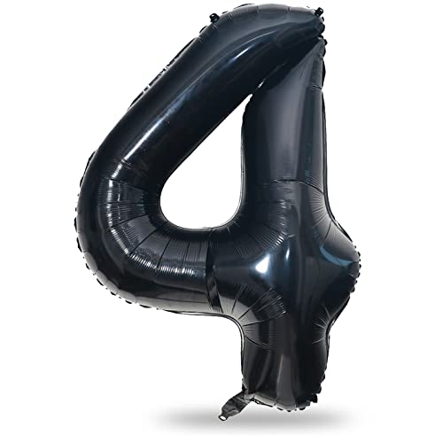 101cm Schwarz Luftballon Zahl 4, 40" Groß Helium Folienballon Zahlen 4, XXL Zahlenballon 4. Geburtstag für Mädchen Junge, Nummer 4 Ballon zum Mann Frau 14. 40. Geburtstagsdeko Jubiläum Party Deko 101cm Schwarz Luftballon Zahl 4, 40" Groß Helium Folienballon Zahlen 4, XXL Zahlenballon 4. Geburtstag für Mädchen Junge, Nummer 4 Ballon zum Mann Frau 14. 40. Geburtstagsdeko Jubiläum Party Deko von Lingqiang