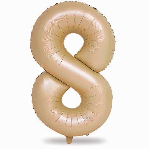 40 Zoll Luftballon 8 Geburtstag Beige, 101cm Braun Folienballon Zahl 8, Nude Zahlen 8. Geburtstagsdeko Ballon für Mädchen Junge, Helium Zahlenballon 8 Boho Deko zum Mann Frau Jubiläum Party (Zahl 8) 40 Zoll Luftballon 8 Geburtstag Beige, 101cm Braun Folienballon Zahl 8, Nude Zahlen 8. Geburtstagsdeko Ballon für Mädchen Junge, Helium Zahlenballon 8 Boho Deko zum Mann Frau Jubiläum Party (Zahl 8) von Lingqiang