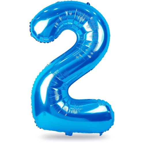 Blau Folienballon Zahl 2, 101 cm XXL Zahlenballon 2 für Kinder, Zahlen Luftballon 2. Geburtstag, Helium Ballon 2 Deko für Junge 2 Jahre Geburtstagsdeko Mann Jubiläum Kindergeburtstag Party Dekoration Blau Folienballon Zahl 2, 101 cm XXL Zahlenballon 2 für Kinder, Zahlen Luftballon 2. Geburtstag, Helium Ballon 2 Deko für Junge 2 Jahre Geburtstagsdeko Mann Jubiläum Kindergeburtstag Party Dekoration von Lingqiang