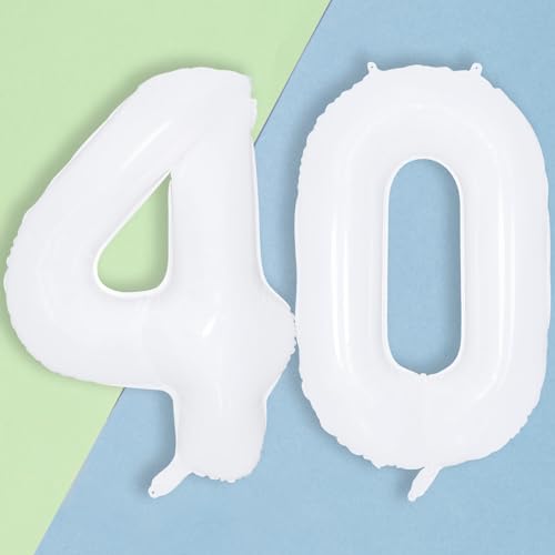 Folienballon Zahl 40 Weiss, 101cm Riesen Weiß Zahlen Luftballons 40 für Frau, XXL Zahlenballon Helium 40 Zoll Ballons 40. Geburtstag für Frau Herren 40 Jahre Geburtstagsdeko Jubiläum Party Deko Folienballon Zahl 40 Weiss, 101cm Riesen Weiß Zahlen Luftballons 40 für Frau, XXL Zahlenballon Helium 40 Zoll Ballons 40. Geburtstag für Frau Herren 40 Jahre Geburtstagsdeko Jubiläum Party Deko von Lingqiang