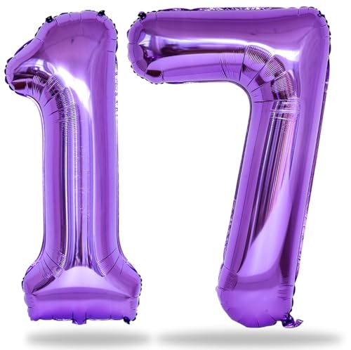 Geburtstag Zahlen Luftballon 17 Jahre, 40" Lila Folienballon Zahl 17, Luftballons Zahl 17, Violett Nummer 17. Geburtstagsdeko Ballon für Mädchen Frau 17. Jubiläum Party Deko, Fliegt mit Helium Geburtstag Zahlen Luftballon 17 Jahre, 40" Lila Folienballon Zahl 17, Luftballons Zahl 17, Violett Nummer 17. Geburtstagsdeko Ballon für Mädchen Frau 17. Jubiläum Party Deko, Fliegt mit Helium von Lingqiang