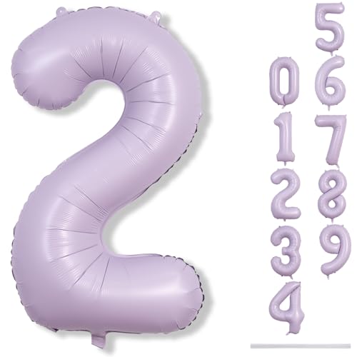 Geburtstag Zahlen Luftballon 2 Jahre, 40" Groß Hell Lila Folienballon Zahl 2 für Mädchen, Flieder XXL Helium Ballon 2. Geburtstagsdeko, Pastell Lilac Zahlenballon 2 zum Frau Jubiläum Party Deko Geburtstag Zahlen Luftballon 2 Jahre, 40" Groß Hell Lila Folienballon Zahl 2 für Mädchen, Flieder XXL Helium Ballon 2. Geburtstagsdeko, Pastell Lilac Zahlenballon 2 zum Frau Jubiläum Party Deko von Lingqiang