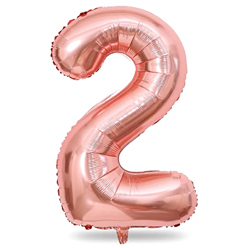 Geburtstag Zahlen Luftballon 2 jahre, 40" Groß Roségold Folienballon Zahl 2 für Mädchen, 101cm XXL Ballon 2. Geburtstagsdeko, Zahlenballon Zahl 2 zum Frau Jubiläum Party Deko, Fliegt mit Helium Geburtstag Zahlen Luftballon 2 jahre, 40" Groß Roségold Folienballon Zahl 2 für Mädchen, 101cm XXL Ballon 2. Geburtstagsdeko, Zahlenballon Zahl 2 zum Frau Jubiläum Party Deko, Fliegt mit Helium von Lingqiang