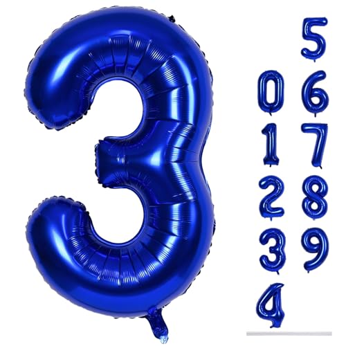 Luftballon Geburtstag XXL Blau, 40 Zoll Navy Blau Zahl 3 Folienballon, 101cm Marineblau Zahlen 3. Geburtstagsdeko Ballon für Junge, Dunkelblau Helium Zahlenballon 3 Deko zum Mann Jubiläum Party Luftballon Geburtstag XXL Blau, 40 Zoll Navy Blau Zahl 3 Folienballon, 101cm Marineblau Zahlen 3. Geburtstagsdeko Ballon für Junge, Dunkelblau Helium Zahlenballon 3 Deko zum Mann Jubiläum Party von Lingqiang