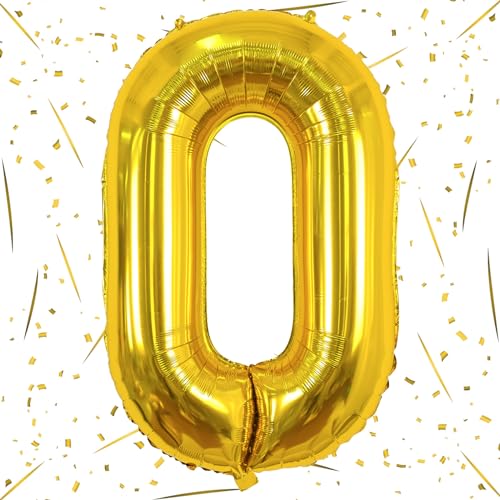 Luftballon Geburtstag Zahl 0 Gold, 40" Groß Folienballon Zahlen 0, 101cm XXL Zahlenballon 0 Geburtstagsdeko für Mädchen Junge, Ballon Zahl 0 Deko zum Mann Frau Jubiläum Dekoration, Fliegt mit Helium Luftballon Geburtstag Zahl 0 Gold, 40" Groß Folienballon Zahlen 0, 101cm XXL Zahlenballon 0 Geburtstagsdeko für Mädchen Junge, Ballon Zahl 0 Deko zum Mann Frau Jubiläum Dekoration, Fliegt mit Helium von Lingqiang