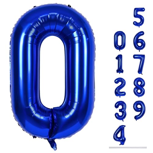 Luftballon Geburtstag Zahl 0 Navy Blau, 40" Riesen Marineblau Folienballon Zahlen 0, 101cm Dunkelblau Zahlenballon 0 Geburtstagsdeko für Junge, Helium Ballon Zahl 0 Deko zum Mann Jubiläum Party von Lingqiang