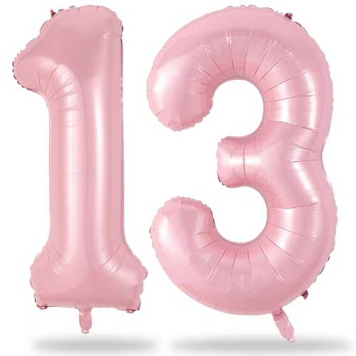 Luftballon Zahl 13 Pastell Rosa, 40 Zoll Folienballons Zahlen 13 Hell Pink Helium Geburtstagsdeko Ballons, XXL Zahlenballon 13. Geburtstag für Mädchen 13 31 Jahre Geburtstag Jubiläum Party Deko Luftballon Zahl 13 Pastell Rosa, 40 Zoll Folienballons Zahlen 13 Hell Pink Helium Geburtstagsdeko Ballons, XXL Zahlenballon 13. Geburtstag für Mädchen 13 31 Jahre Geburtstag Jubiläum Party Deko von Lingqiang
