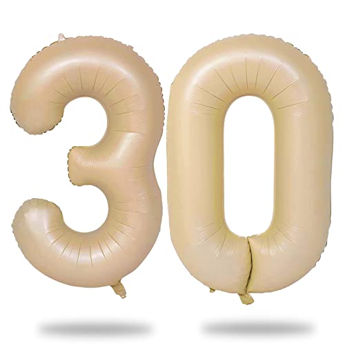 Luftballon Zahl 30 Beige, 40" XXL Braun Folienballons Zahlen 30 für Frauen, Riesen Boho Nude 30. Geburtstag Deko Luftballons für Frau Mann 30 Jahre Geburtstagsdeko Jubiläum Hochzeit Party Dekoration Luftballon Zahl 30 Beige, 40" XXL Braun Folienballons Zahlen 30 für Frauen, Riesen Boho Nude 30. Geburtstag Deko Luftballons für Frau Mann 30 Jahre Geburtstagsdeko Jubiläum Hochzeit Party Dekoration von Lingqiang