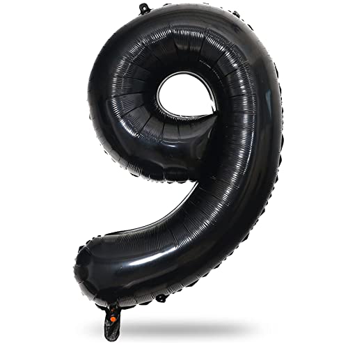 Luftballon Zahl 9 Junge, 101 cm XXL Schwarz Folienballon 9 Zahlen Ballon für Mädchen Geburtstag, Groß Helium Zahlenballon 9. Geburtstagsdeko zum Mann Frau Jubiläum Kindergeburtstag Party Deko Luftballon Zahl 9 Junge, 101 cm XXL Schwarz Folienballon 9 Zahlen Ballon für Mädchen Geburtstag, Groß Helium Zahlenballon 9. Geburtstagsdeko zum Mann Frau Jubiläum Kindergeburtstag Party Deko von Lingqiang