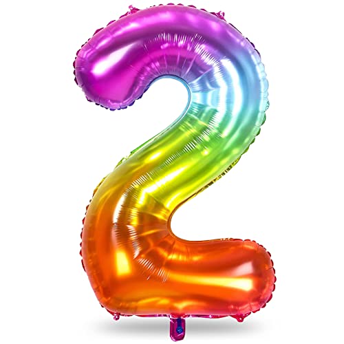 Luftballon Zahlen Regenbogen, Groß Bunt Folienballon Zahl 2, 40 Zoll Zahlenballon 2 Helium Ballon, 101cm Luftballon 2. Geburtstag für 2 Jahre Mädchen Geburtstagsdeko Jubiläum Kindergeburtstag Deko Luftballon Zahlen Regenbogen, Groß Bunt Folienballon Zahl 2, 40 Zoll Zahlenballon 2 Helium Ballon, 101cm Luftballon 2. Geburtstag für 2 Jahre Mädchen Geburtstagsdeko Jubiläum Kindergeburtstag Deko von Lingqiang