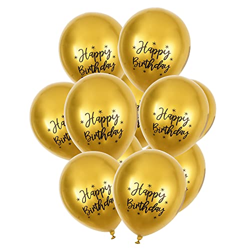 Luftballons Metallic Gold, 20 Stück 12 Zoll Happy Birthday Chrom Metallic Gold Ballons, Dickes Vintage Metallic Gold Helium Latex Ballon Set für Geburtstag Hochzeitstag Karneval Party Dekorationen von Lingqiang