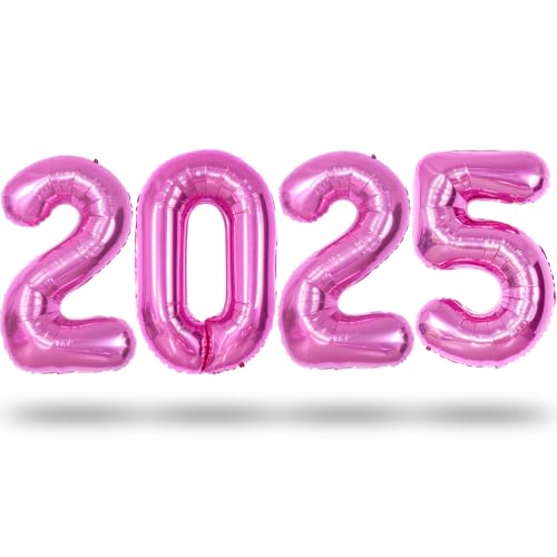 Pink Luftballon 2025 Deko, 40 Zoll Rosa Silvester Deko Zahl 2025 Ballons Set, Große Zahlen 2025 Abschluss Helium Folienballons für Frau Mädchen Happy New Year Deko Neujahr Weihnachten Party Dekoration Pink Luftballon 2025 Deko, 40 Zoll Rosa Silvester Deko Zahl 2025 Ballons Set, Große Zahlen 2025 Abschluss Helium Folienballons für Frau Mädchen Happy New Year Deko Neujahr Weihnachten Party Dekoration von Lingqiang