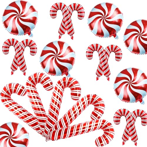 Weihnachtsdeko Süßigkeiten Ballons, 21 Stück Zuckerstange und Süßigkeiten Weihnachts Luftballons, Weihnachten Deko Bonbon Candy Cane Folienballons für Christmas Candyland Geburtstag Party Dekoration Weihnachtsdeko Süßigkeiten Ballons, 21 Stück Zuckerstange und Süßigkeiten Weihnachts Luftballons, Weihnachten Deko Bonbon Candy Cane Folienballons für Christmas Candyland Geburtstag Party Dekoration von Lingqiang