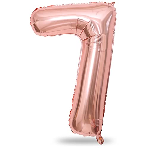 Zahlen 7 Luftballon Roségold, Groß Folienballon Zahl 7, 40 Zoll Zahlenballon 7 Helium Ballon, 101cm XXL Luftballon 7. Geburtstag Deko für 7 Jahre Mädchen Geburtstagsdeko Frau Jubiläum Party Dekoration Zahlen 7 Luftballon Roségold, Groß Folienballon Zahl 7, 40 Zoll Zahlenballon 7 Helium Ballon, 101cm XXL Luftballon 7. Geburtstag Deko für 7 Jahre Mädchen Geburtstagsdeko Frau Jubiläum Party Dekoration von Lingqiang
