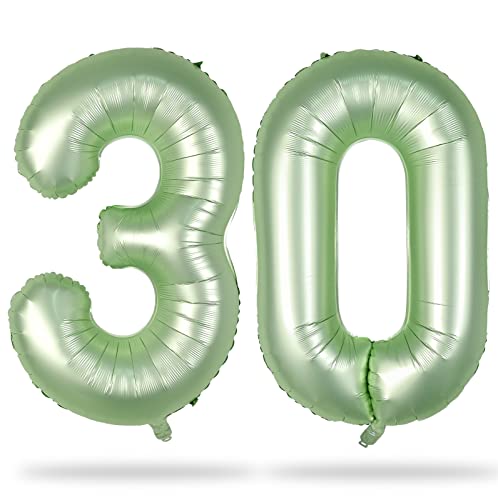 Zahlen Luftballon 30 Salbeigrün, 101 cm XXL Grün Folienballon Zahl 30 für Frauen, Boho Helium Luftballons 30. Geburtstag Deko, Olivgrün Nummer 3 & 0 Geburtstagsdeko Ballon für 30 Jahre Mann Frau Zahlen Luftballon 30 Salbeigrün, 101 cm XXL Grün Folienballon Zahl 30 für Frauen, Boho Helium Luftballons 30. Geburtstag Deko, Olivgrün Nummer 3 & 0 Geburtstagsdeko Ballon für 30 Jahre Mann Frau von Lingqiang
