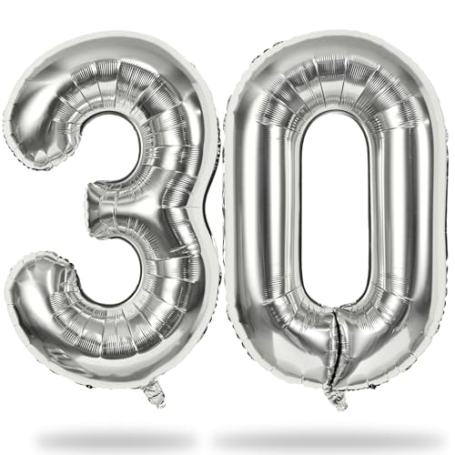 Zahlen Luftballon 30 Silber, Groß XXL Folienballon Zahl für Frau 30 Geburtstagsdeko, 40 Zoll Zahlenballon Helium Ballon 30. Geburtstag Deko für Herren Frau 30 Jahre Mann Jubiläum Party Dekoration Zahlen Luftballon 30 Silber, Groß XXL Folienballon Zahl für Frau 30 Geburtstagsdeko, 40 Zoll Zahlenballon Helium Ballon 30. Geburtstag Deko für Herren Frau 30 Jahre Mann Jubiläum Party Dekoration von Lingqiang