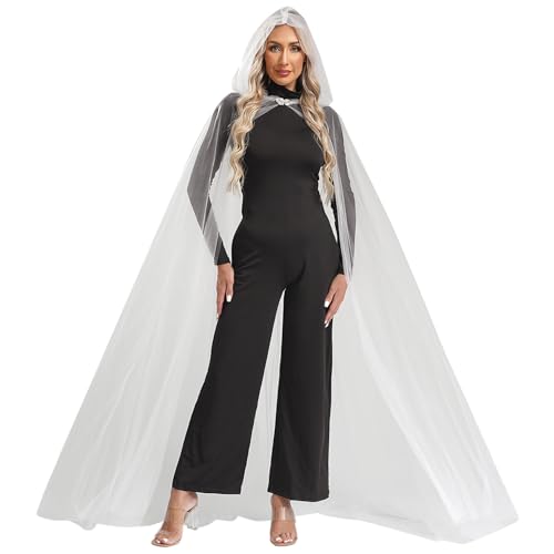 Linjinx Damen Maxi Kleid Lang Mesh Kapuzen Umhang Robe Bodenlang Robe Gothic Tunika Cape Durchsichtig Mantel Jacke Halloween Kostüm Zubehör Elfenbein M Linjinx Damen Maxi Kleid Lang Mesh Kapuzen Umhang Robe Bodenlang Robe Gothic Tunika Cape Durchsichtig Mantel Jacke Halloween Kostüm Zubehör Elfenbein M von Linjinx