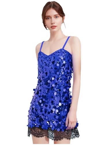Linjinx Damen Metallic Kleid Slim Fit Partykleid Tube Club Cocktailkleid Rückenfrei Minikleid Spaghetti Trägerkleid Clubwear Königsblau S Linjinx Damen Metallic Kleid Slim Fit Partykleid Tube Club Cocktailkleid Rückenfrei Minikleid Spaghetti Trägerkleid Clubwear Königsblau S von Linjinx