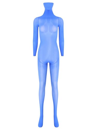 Linjinx Damen öl Glänzend Bodystocking Durchsichtig Jumpsuit Nylon Bodysuit mit Kopfmaske Frau Einteiler Strumpfhosen Clubwear B Blau Einheitsgröße Linjinx Damen öl Glänzend Bodystocking Durchsichtig Jumpsuit Nylon Bodysuit mit Kopfmaske Frau Einteiler Strumpfhosen Clubwear B Blau Einheitsgröße von Linjinx
