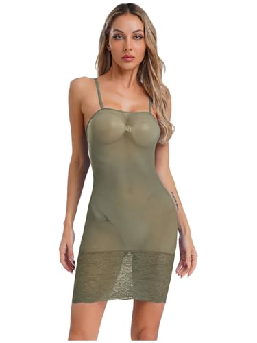 Linjinx Durchsichtige Minikleid Damen Ärmellos Nachtkleid Slim Fit Trägerkleid Spaghettiträgern Etuikleid Partykleid Unterkleid Grau Einheitsgröße Linjinx Durchsichtige Minikleid Damen Ärmellos Nachtkleid Slim Fit Trägerkleid Spaghettiträgern Etuikleid Partykleid Unterkleid Grau Einheitsgröße von Linjinx