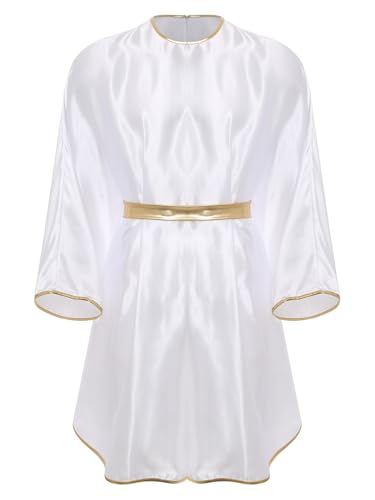 Linjinx Erwachsene Herren Engel Kostüm Weiß Kleid Engels Kostüm Engelchen Robe Schwarzer Dämon Tunika Greek Dress Up Cosplay Halloween Karneval Weiß M von Linjinx