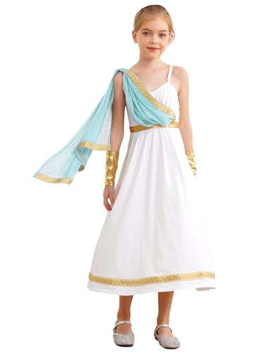 Linjinx Griechische Göttin Kostüm Set für Kinder Mädchen Römische Toga Antike Griechen Kleidung Anmutiges Kleid Halloween Fasching Mottoparty Outfit Mintgrün 122-128 Linjinx Griechische Göttin Kostüm Set für Kinder Mädchen Römische Toga Antike Griechen Kleidung Anmutiges Kleid Halloween Fasching Mottoparty Outfit Mintgrün 122-128 von Linjinx