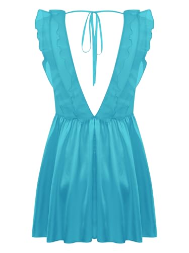 Linjinx Herren Crossdresser Outfits Sissy Minikleid Hohe Taille Nachthemd Tiefe V-Ausschnitt Kleid Männer Schlafkleid Blau XL Linjinx Herren Crossdresser Outfits Sissy Minikleid Hohe Taille Nachthemd Tiefe V-Ausschnitt Kleid Männer Schlafkleid Blau XL von Linjinx