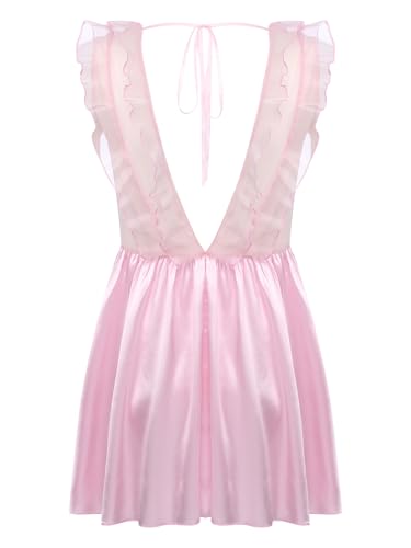 Linjinx Herren Crossdresser Outfits Sissy Minikleid Hohe Taille Nachthemd Tiefe V-Ausschnitt Kleid Männer Schlafkleid Rosa XXL Linjinx Herren Crossdresser Outfits Sissy Minikleid Hohe Taille Nachthemd Tiefe V-Ausschnitt Kleid Männer Schlafkleid Rosa XXL von Linjinx