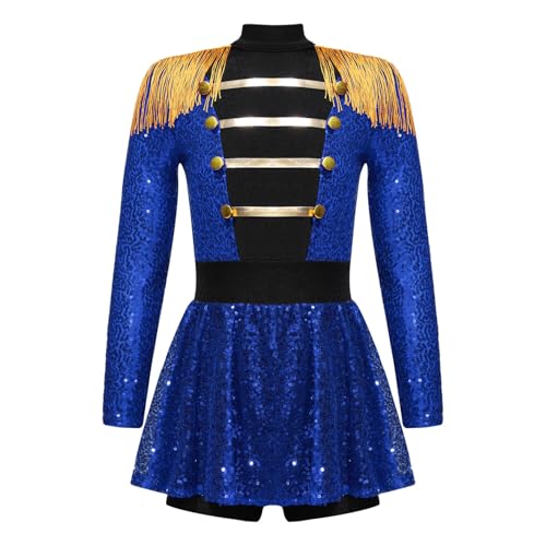 Linjinx Kostüm Zirkusdirektor für Mädchen Dompteur Zirkus Kostüm Pailletten Langarm Kleid Body mit Quasten Karneval Halloween Cosplay Outfits Blau 134-140 Linjinx Kostüm Zirkusdirektor für Mädchen Dompteur Zirkus Kostüm Pailletten Langarm Kleid Body mit Quasten Karneval Halloween Cosplay Outfits Blau 134-140 von Linjinx