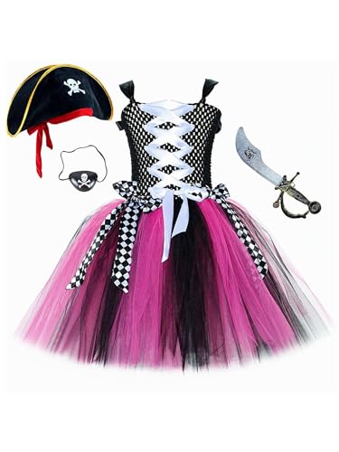 Linjinx Piratenkostüm Kinder Mädchen Kleid Kapitän Freibeuter Mit Piratenhut Zubehör Seeräuber Verkleidung Piratenset Halloween Karneval Cosplay Typ B 92-98 Linjinx Piratenkostüm Kinder Mädchen Kleid Kapitän Freibeuter Mit Piratenhut Zubehör Seeräuber Verkleidung Piratenset Halloween Karneval Cosplay Typ B 92-98 von Linjinx
