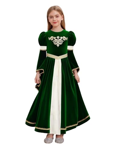 Linjinx Prinzessinnenkostüm für Mädchen Burgfräulein Kostüm Mittelalter Kleid Mit Trompetenärmel Kinderkostüm Renaissance Dame Faschingskostüme Grün 158-164 Linjinx Prinzessinnenkostüm für Mädchen Burgfräulein Kostüm Mittelalter Kleid Mit Trompetenärmel Kinderkostüm Renaissance Dame Faschingskostüme Grün 158-164 von Linjinx