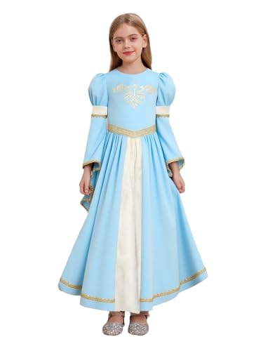 Linjinx Prinzessinnenkostüm für Mädchen Burgfräulein Kostüm Mittelalter Kleid Mit Trompetenärmel Kinderkostüm Renaissance Dame Faschingskostüme Hellblau 134-140 Linjinx Prinzessinnenkostüm für Mädchen Burgfräulein Kostüm Mittelalter Kleid Mit Trompetenärmel Kinderkostüm Renaissance Dame Faschingskostüme Hellblau 134-140 von Linjinx