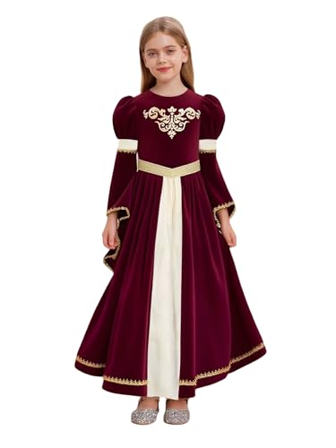 Linjinx Prinzessinnenkostüm für Mädchen Burgfräulein Kostüm Mittelalter Kleid Mit Trompetenärmel Kinderkostüm Renaissance Dame Faschingskostüme Rot 134-140 Linjinx Prinzessinnenkostüm für Mädchen Burgfräulein Kostüm Mittelalter Kleid Mit Trompetenärmel Kinderkostüm Renaissance Dame Faschingskostüme Rot 134-140 von Linjinx
