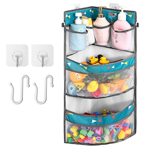Linkidea Badewannen-Caddy für Kinder, Badespielzeug, große Kapazität, Multi-Gitter-Behältertasche, Netz-Dusch-Hängetasche mit Klebehaken, Netz-Organizer für Badezimmer und Schlafzimmer, Dekor (Grau) Linkidea Badewannen-Caddy für Kinder, Badespielzeug, große Kapazität, Multi-Gitter-Behältertasche, Netz-Dusch-Hängetasche mit Klebehaken, Netz-Organizer für Badezimmer und Schlafzimmer, Dekor (Grau) von Linkidea