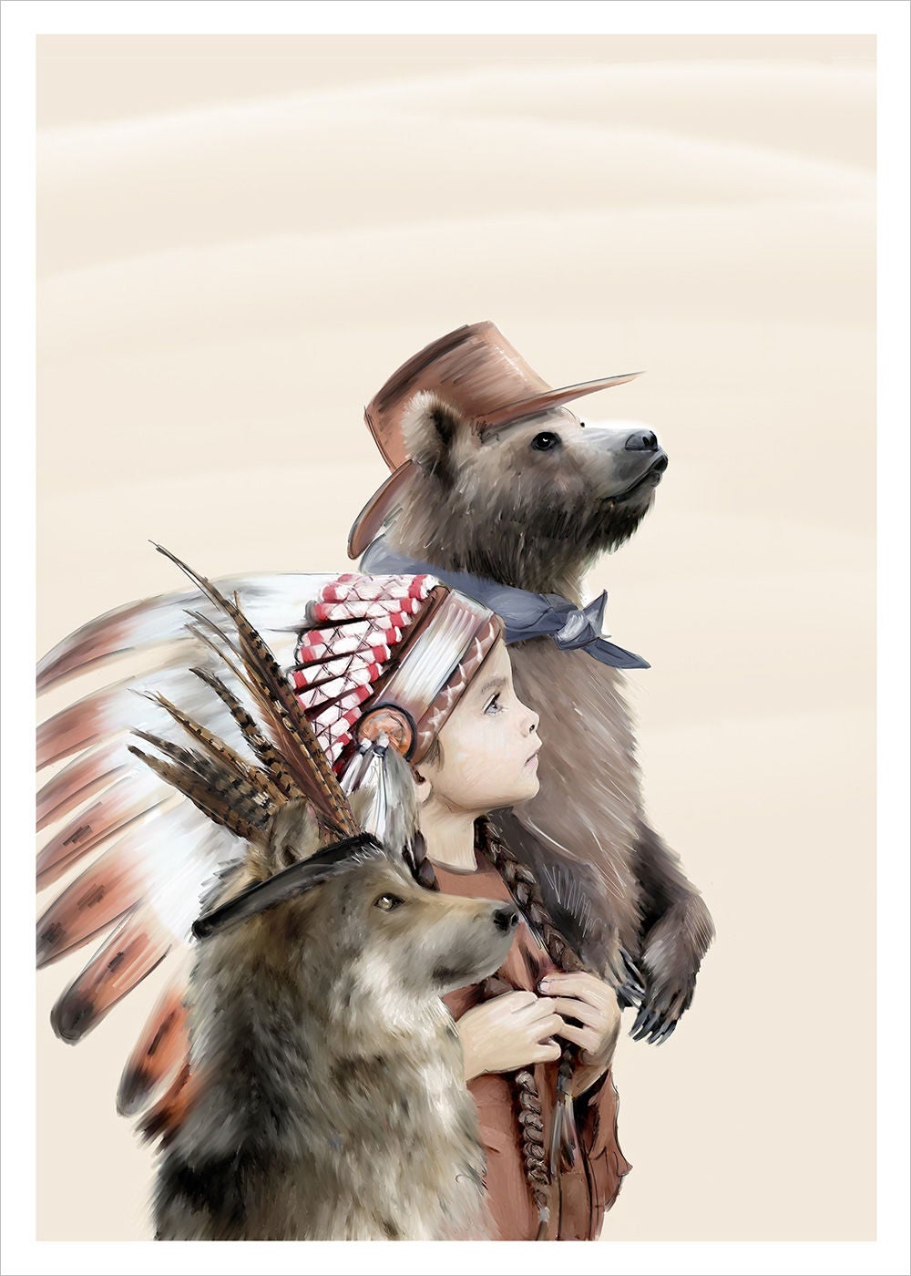 Linn Wold Poster 30x40 Kleiner Headdress Linn Wold Poster 30x40 Kleiner Headdress von Linn Wold
