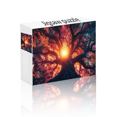 Puzzle Erwachsene 1000 Teile Baum, Sonnenuntergang Puzzle Lernspiel Herausforderung Schwierigkeit, Vielfältig Puzzlespiele, Freizeitaktivität Lustige Geschenke Wohndeko für Erwachsene ab 14 Jahren W-9 von Linncen