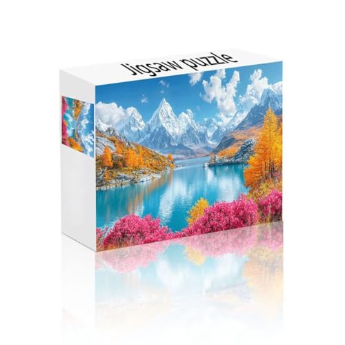 Puzzle Erwachsene 1000 Teile Berg, See Puzzle Lernspiel Herausforderung Schwierigkeit, Vielfältig und Bunt Puzzlespiele, Freizeitaktivität Lustige Geschenke Wohndeko für Erwachsene ab 14 Jahren V-5 von Linncen