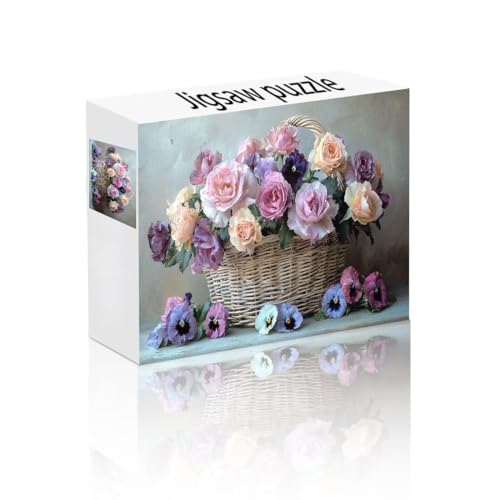 Puzzle Erwachsene 1000 Teile Blume, Blumenkorb Puzzle Lernspiel Herausforderung Schwierigkeit, Vielfältig Puzzlespiele, Freizeitaktivität Lustige Geschenke Wohndeko für Erwachsene ab 14 Jahren W-0 von Linncen