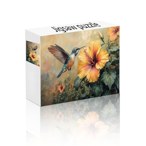 Puzzle Erwachsene 1000 Teile Blume, Kolibri Puzzle Lernspiel Herausforderung Schwierigkeit, Vielfältig Bunt Puzzlespiele, Freizeitaktivität Lustige Geschenke Wohndeko für Erwachsene ab 14 Jahren S-7 von Linncen