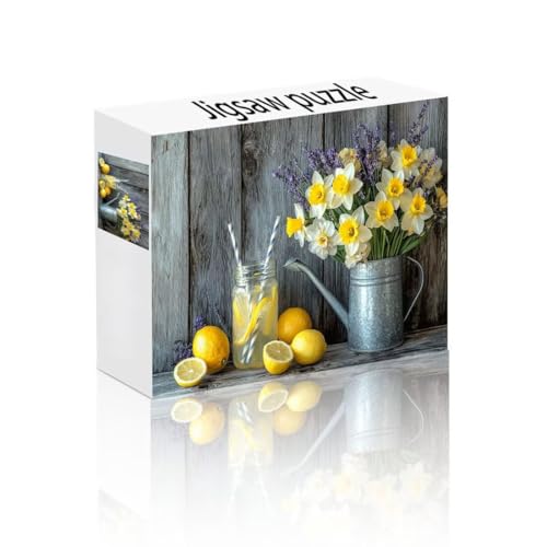 Puzzle Erwachsene 1000 Teile Blume, Zitrone Puzzle Lernspiel Herausforderung Schwierigkeit, Vielfältig Bunt Puzzlespiele, Freizeitaktivität Lustige Geschenke Wohndeko für Erwachsene ab 14 Jahren I-1 von Linncen