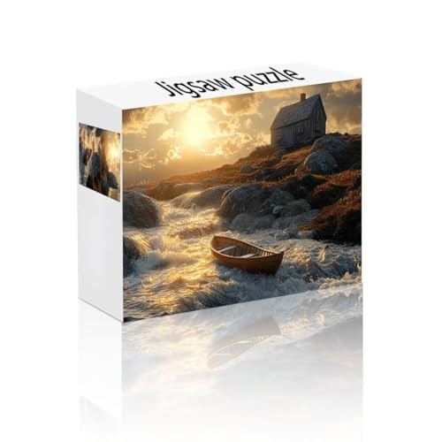Puzzle Erwachsene 1000 Teile Boot, Landschaft Puzzle Lernspiel Herausforderung Schwierigkeit, Vielfältig Bunt Puzzlespiele, Freizeitaktivität Lustige Geschenke Wohndeko für Erwachsene ab 14 Jahren U-2 von Linncen