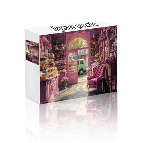 Puzzle Erwachsene 1000 Teile Dessert-Shop, Auto Puzzle Lernspiel Herausforderung Schwierigkeit, Vielfältig Puzzlespiele, Freizeitaktivität Lustige Geschenke Wohndeko für Erwachsene ab 14 Jahren E-3 von Linncen