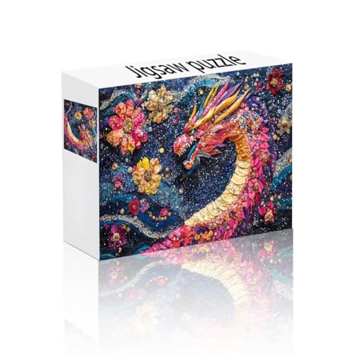 Puzzle Erwachsene 1000 Teile Drachen, Blume Puzzle Lernspiel Herausforderung Schwierigkeit, Vielfältig Bunt Puzzlespiele, Freizeitaktivität Lustige Geschenke Wohndeko für Erwachsene ab 14 Jahren U-1 von Linncen